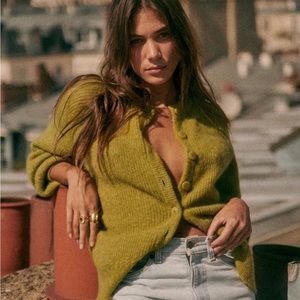 Sézane Othello sweater in pistachio green XXS